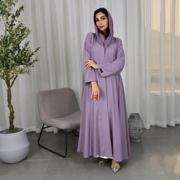 عباية صيفية لف بتصميم كلوش أنيق بلون اللافندر الجذاب - Image 3