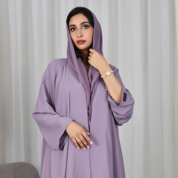 عباية صيفية لف بتصميم كلوش أنيق بلون اللافندر الجذاب - Image 4